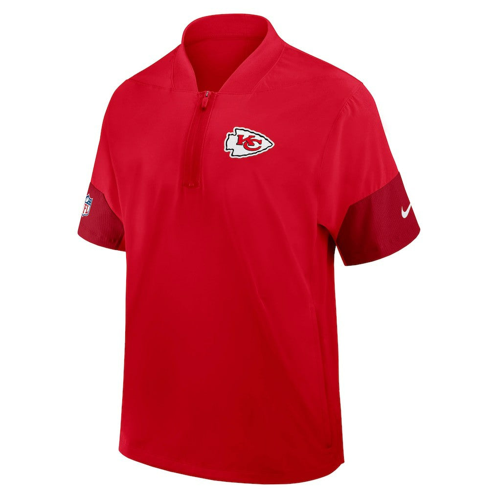 Kansas City Chiefs Nike Sideline Short Sleeve Quarter-Zip Dri-FIT Coach Jacket