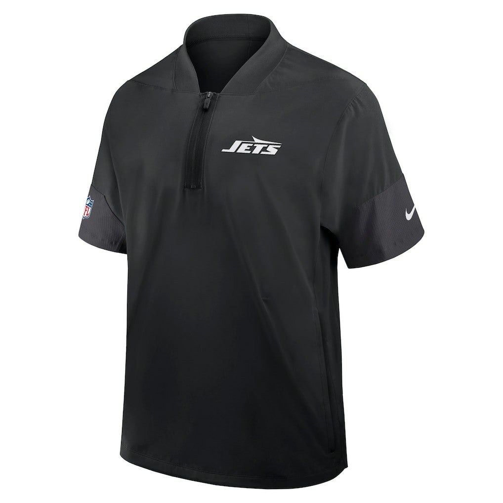 New York Jets Nike Sideline Short Sleeve Quarter-Zip Dri-FIT Coach Jacket