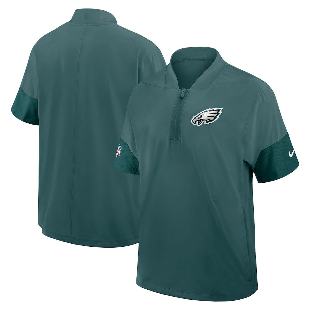 Philadelphia Eagles Nike Sideline Short Sleeve Quarter-Zip Dri-FIT Coach Jacket