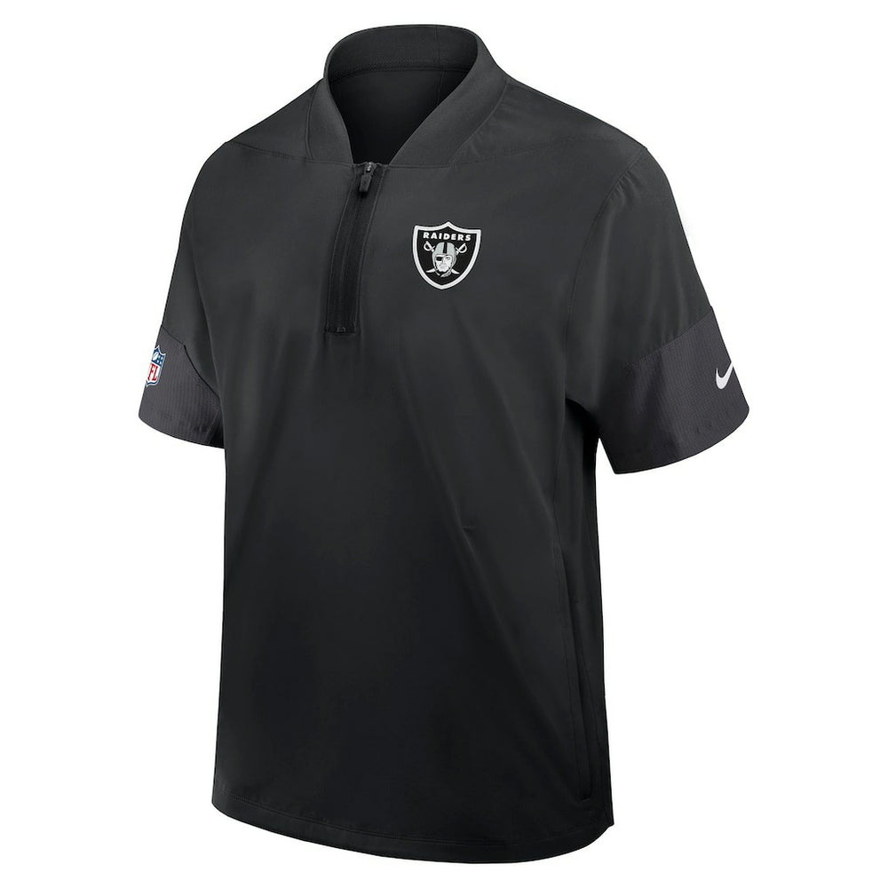 Las Vegas Raiders Nike Sideline Short Sleeve Quarter-Zip Dri-FIT Coach Jacket