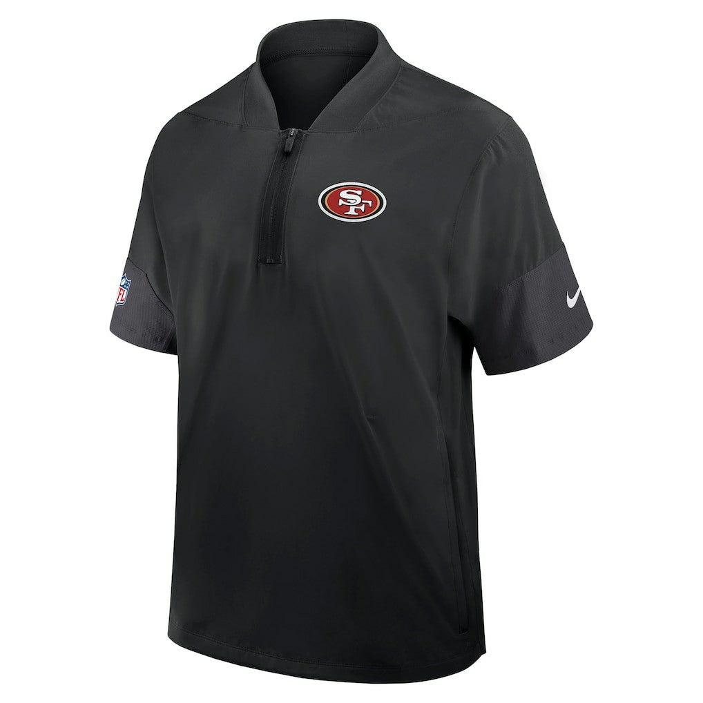San Francisco 49ers Nike Sideline Short Sleeve Quarter-Zip Dri-FIT Coach Jacket