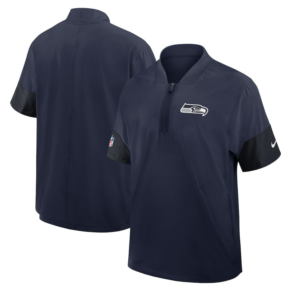 Seattle Seahawks Nike Sideline Short Sleeve Quarter-Zip Dri-FIT Coach Jacket