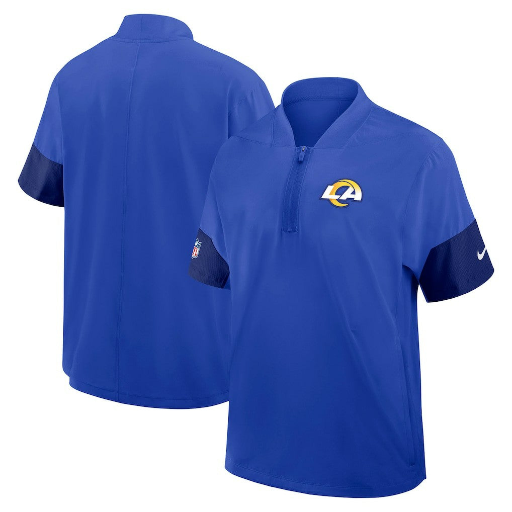 Los Angeles Rams Nike Sideline Short Sleeve Quarter-Zip Dri-FIT Coach Jacket