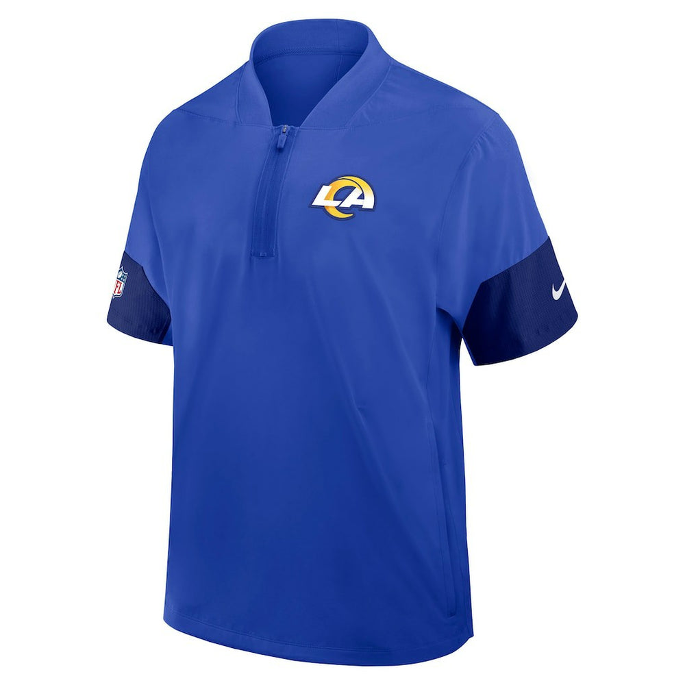 Los Angeles Rams Nike Sideline Short Sleeve Quarter-Zip Dri-FIT Coach Jacket