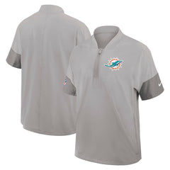 Miami Dolphins Nike Sideline Short Sleeve Quarter-Zip Dri-FIT Coach Jacket