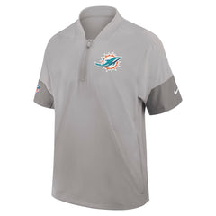 Miami Dolphins Nike Sideline Short Sleeve Quarter-Zip Dri-FIT Coach Jacket