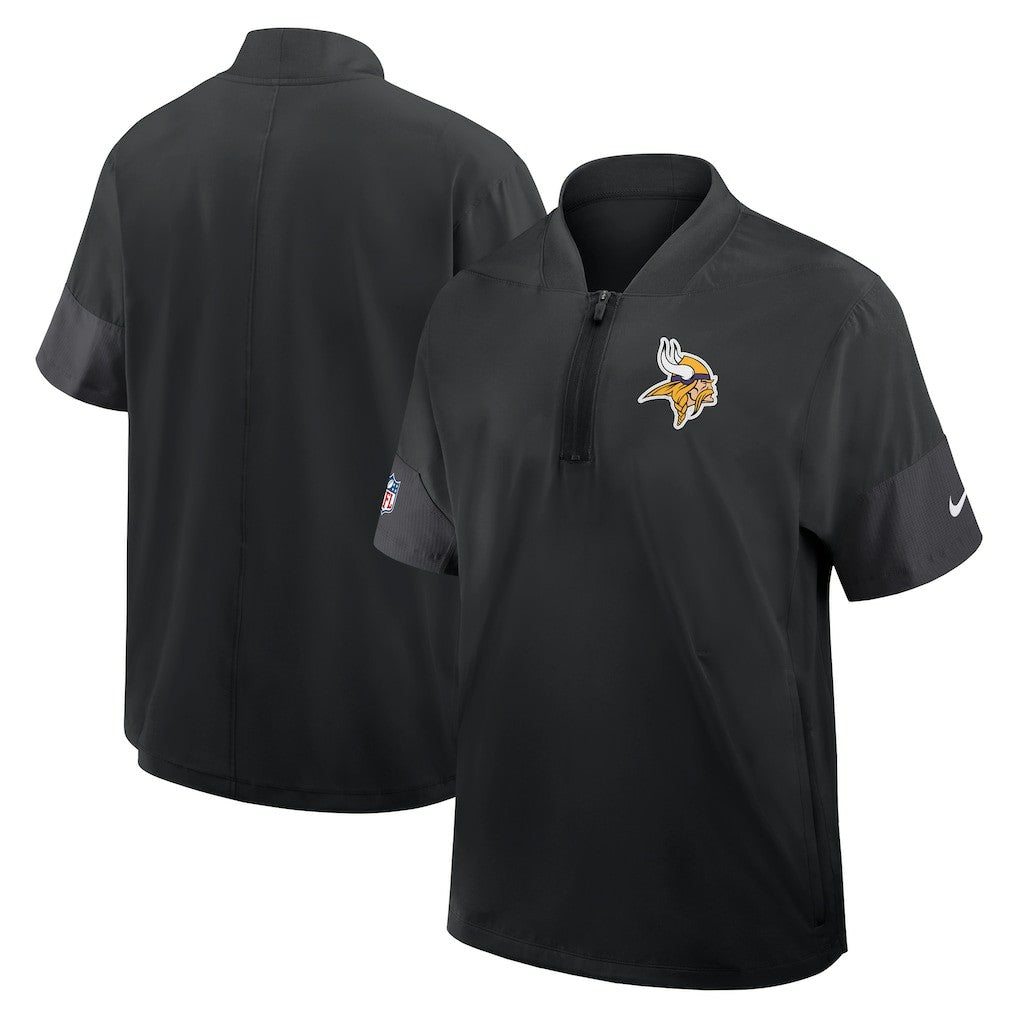 Minnesota Vikings Nike Sideline Short Sleeve Quarter-Zip Dri-FIT Coach Jacket