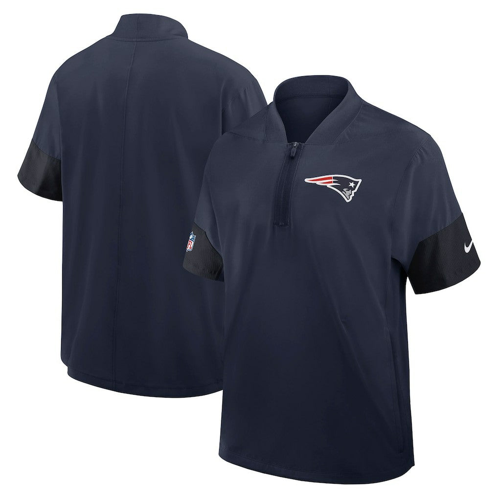 New England Patriots Nike Sideline Short Sleeve Quarter-Zip Dri-FIT Coach Jacket