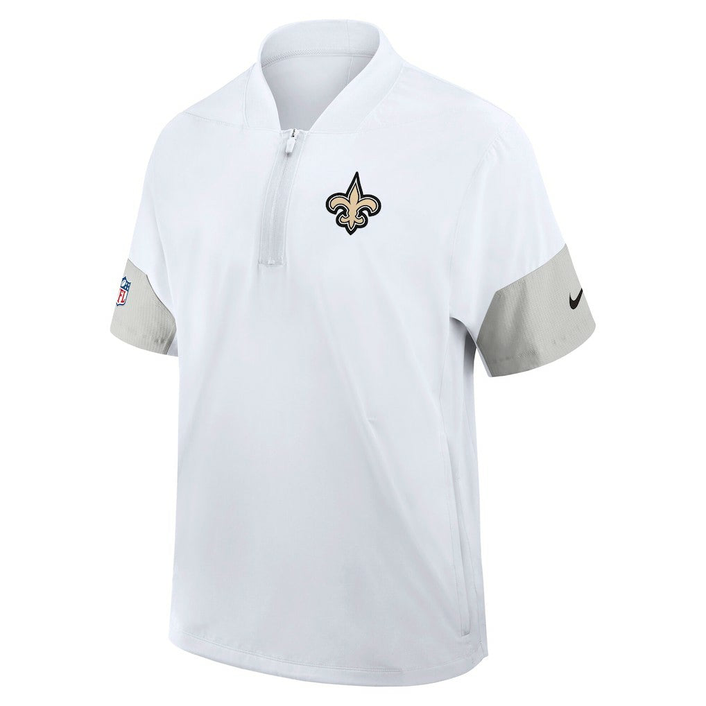 New Orleans Saints Nike Sideline Short Sleeve Quarter-Zip Dri-FIT Coach Jacket