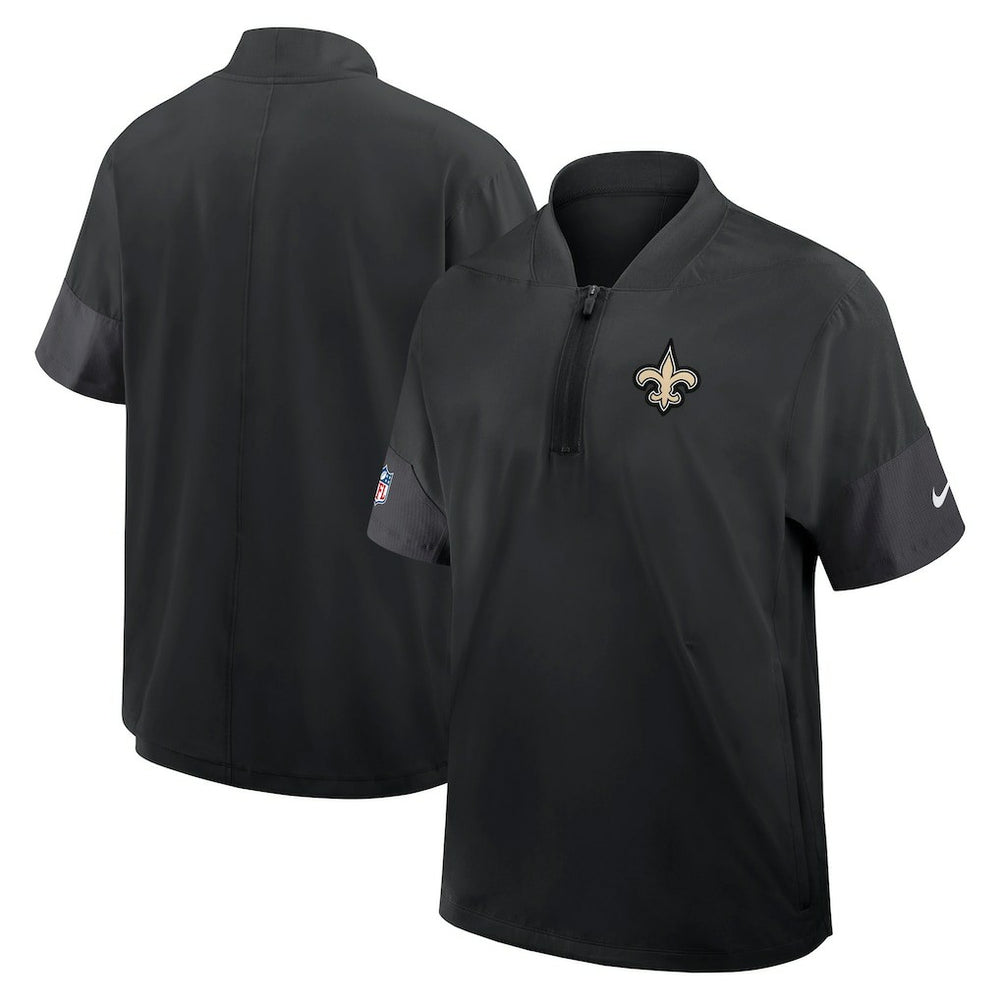 New Orleans Saints Nike Sideline Short Sleeve Quarter-Zip Dri-FIT Coach Jacket