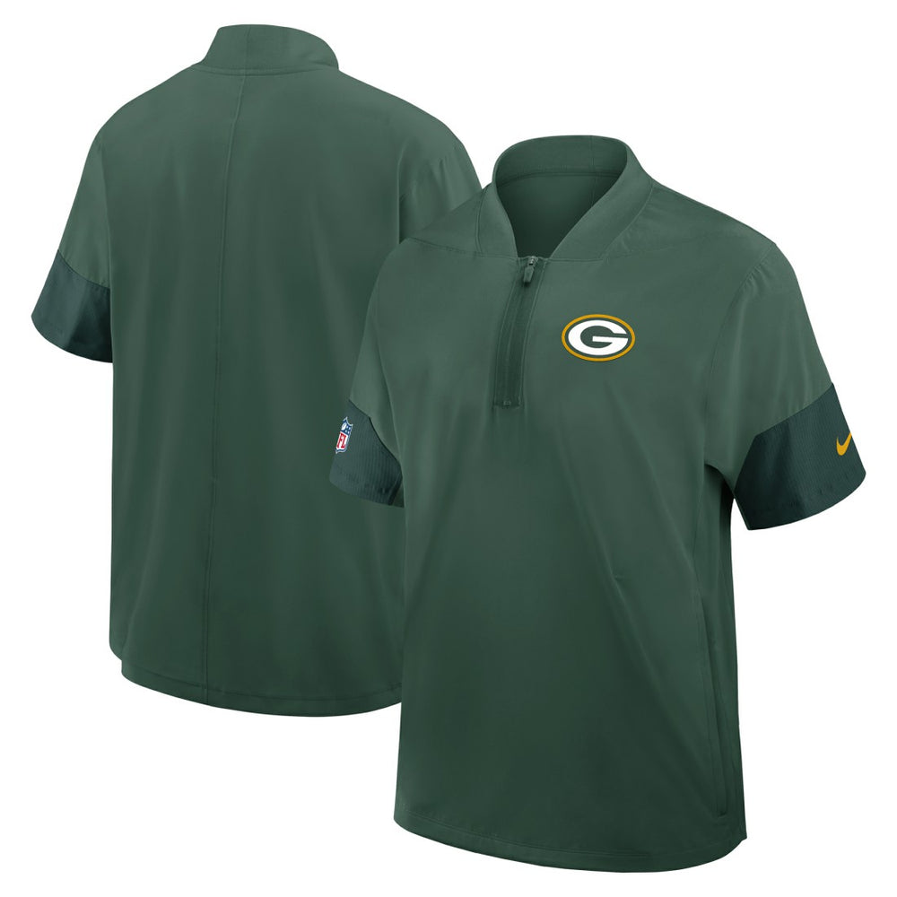 Green Bay Packers Nike Sideline Short Sleeve Quarter-Zip Dri-FIT Coach Jacket