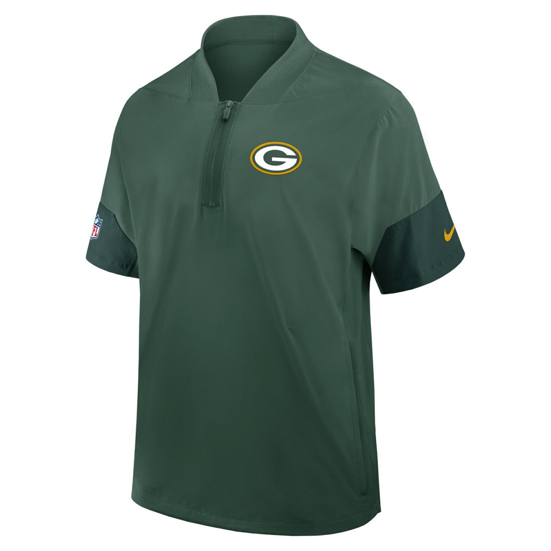 Green Bay Packers Nike Sideline Short Sleeve Quarter-Zip Dri-FIT Coach Jacket