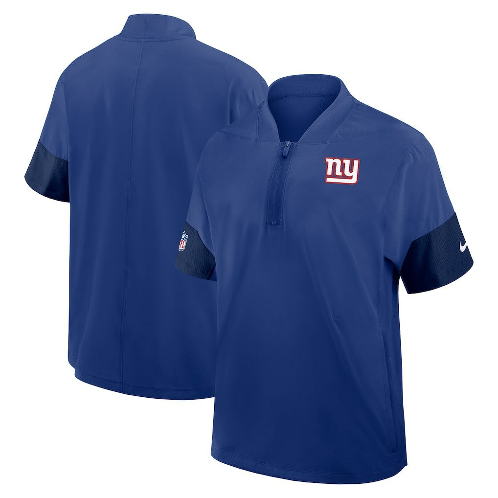 New York Giants Nike Sideline Short Sleeve Quarter-Zip Dri-FIT Coach Jacket