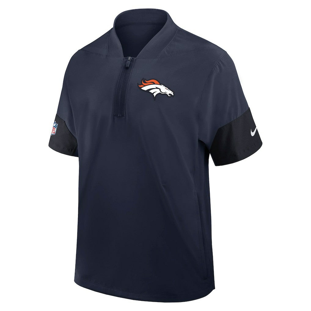 Denver Broncos Nike Sideline Short Sleeve Quarter-Zip Dri-FIT Coach Jacket