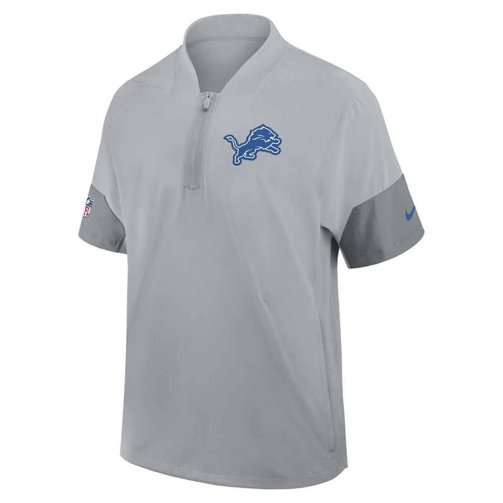 Detroit Lions Nike Sideline Short Sleeve Quarter-Zip Dri-FIT Coach Jacket
