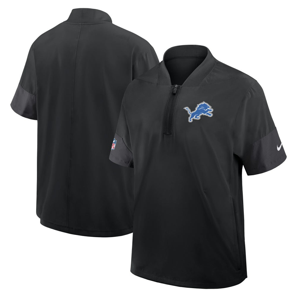 Detroit Lions Nike Sideline Short Sleeve Quarter-Zip Dri-FIT Coach Jacket