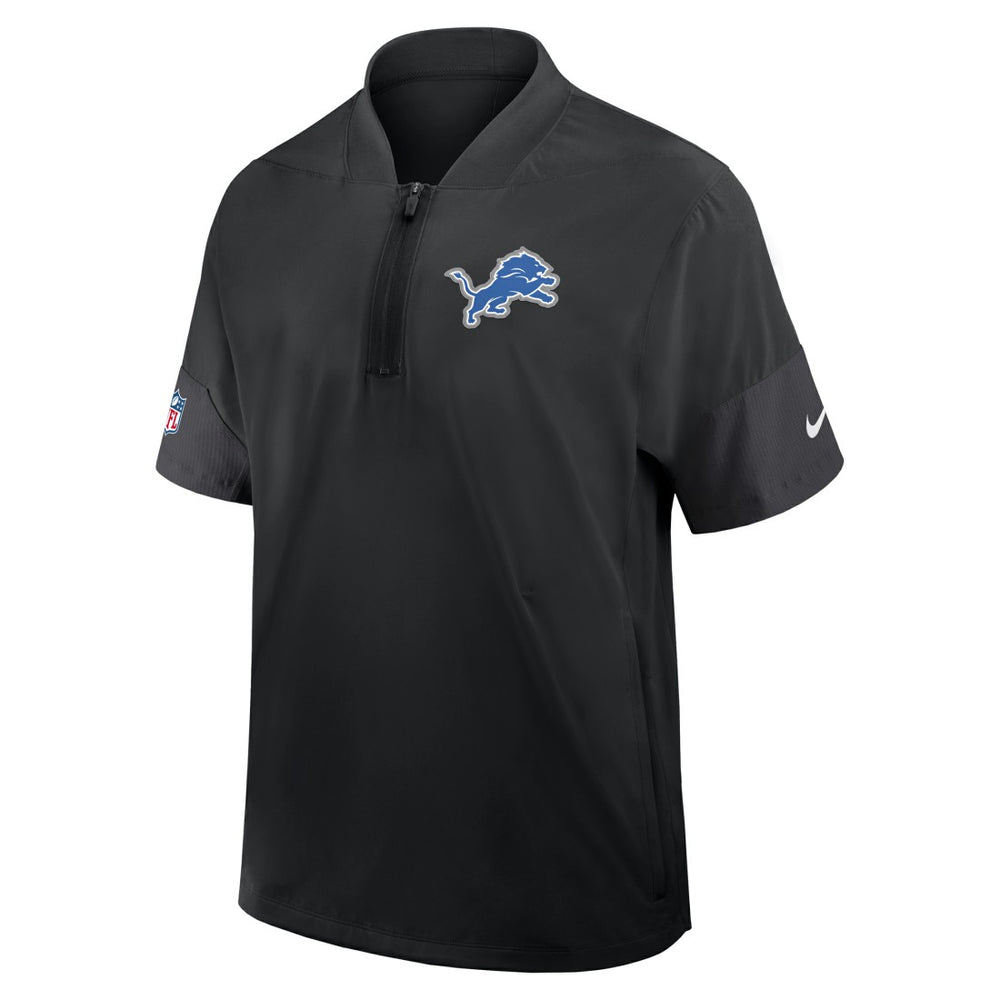 Detroit Lions Nike Sideline Short Sleeve Quarter-Zip Dri-FIT Coach Jacket