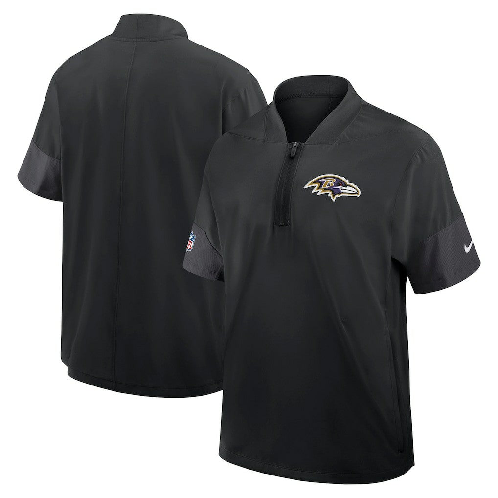 Baltimore Ravens Nike Sideline Short Sleeve Quarter-Zip Dri-FIT Coach Jacket