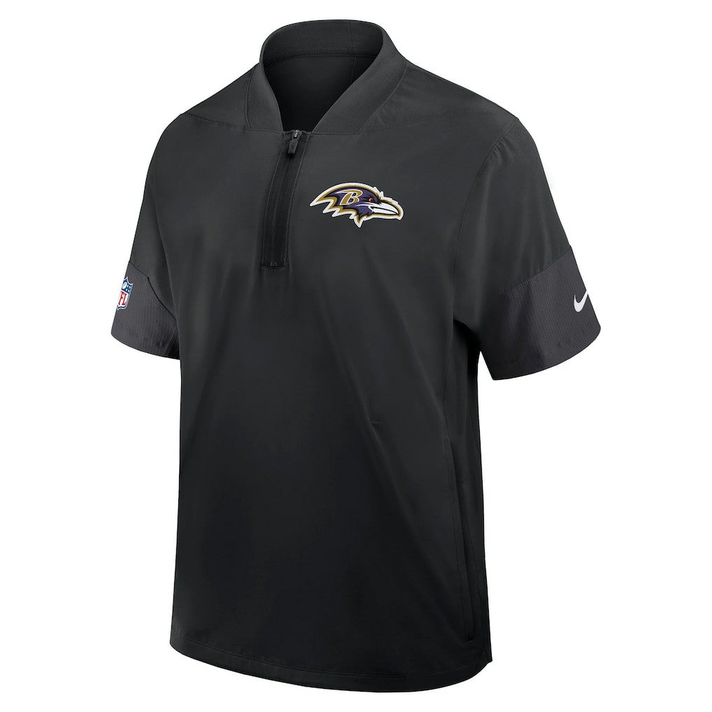 Baltimore Ravens Nike Sideline Short Sleeve Quarter-Zip Dri-FIT Coach Jacket