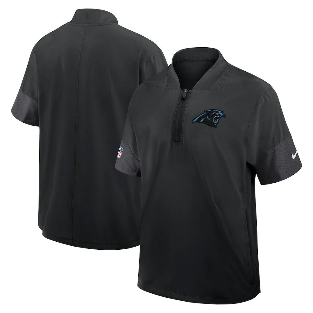 Carolina Panthers Nike Sideline Short Sleeve Quarter-Zip Dri-FIT Coach Jacket