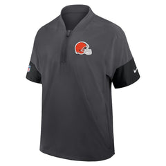 Cleveland Browns Nike Sideline Short Sleeve Quarter-Zip Dri-FIT Coach Jacket