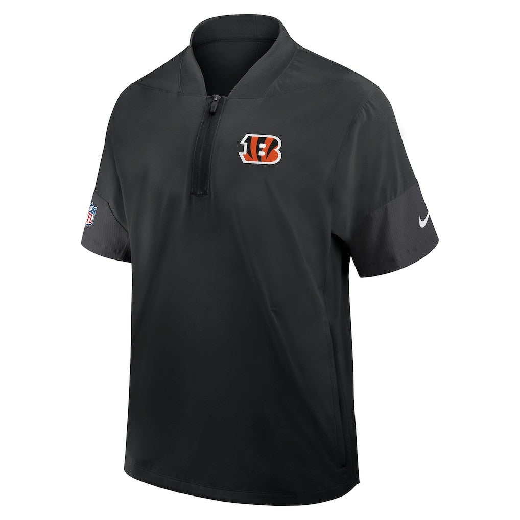 Cincinnati Bengals Nike Sideline Short Sleeve Quarter-Zip Dri-FIT Coach Jacket