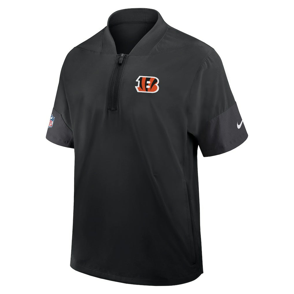 Cincinnati Bengals Nike Sideline Short Sleeve Quarter-Zip Dri-FIT Coach Jacket