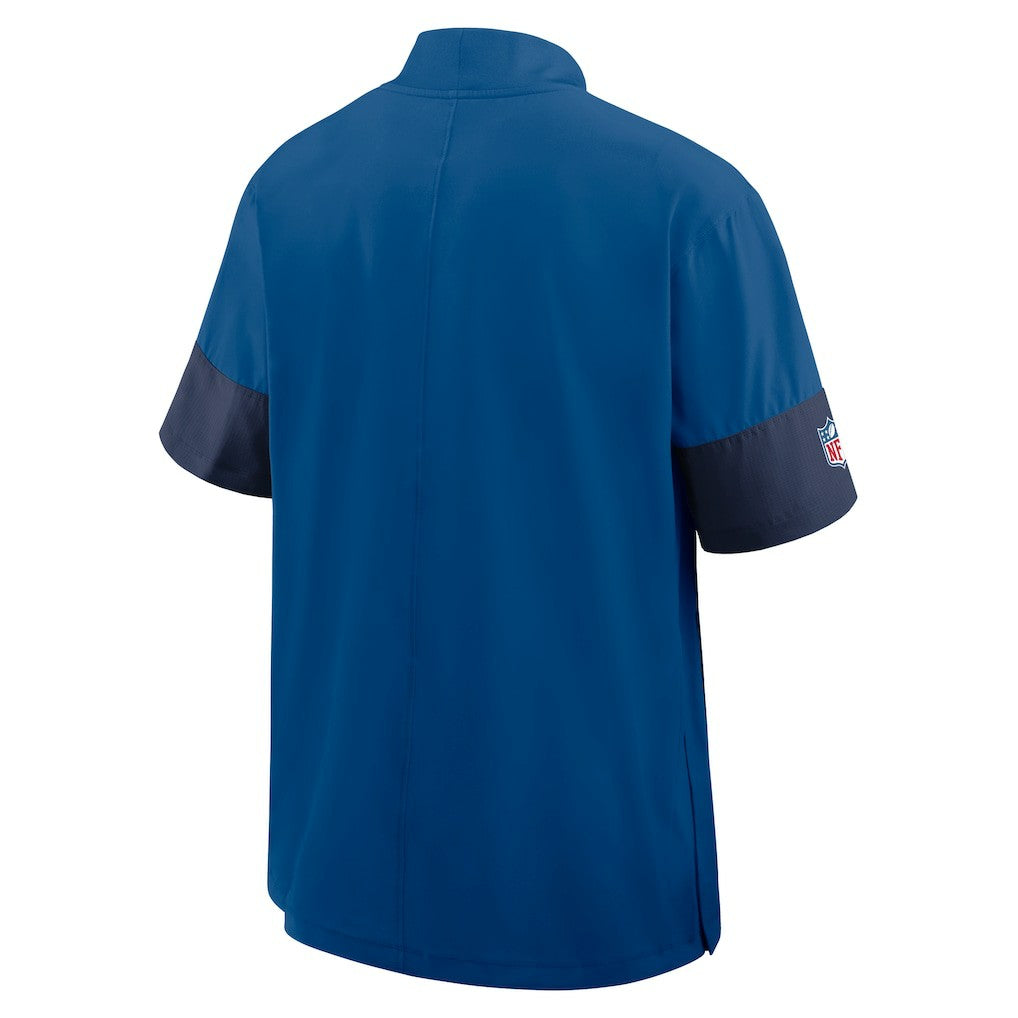 Indianapolis Colts Nike Sideline Short Sleeve Quarter-Zip Dri-FIT Coach Jacket