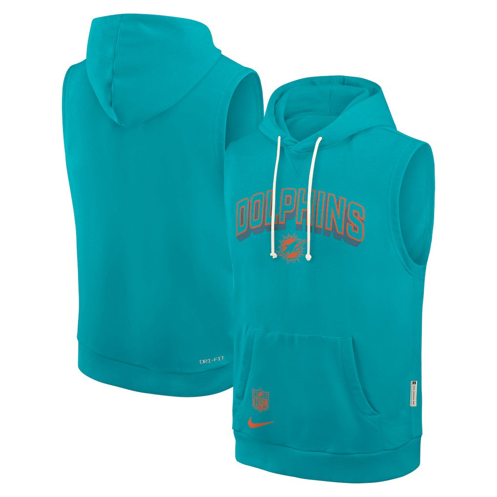 Miami Dolphins Nike Sideline Standard Issue Dri-FIT Sleeveless Hoodie