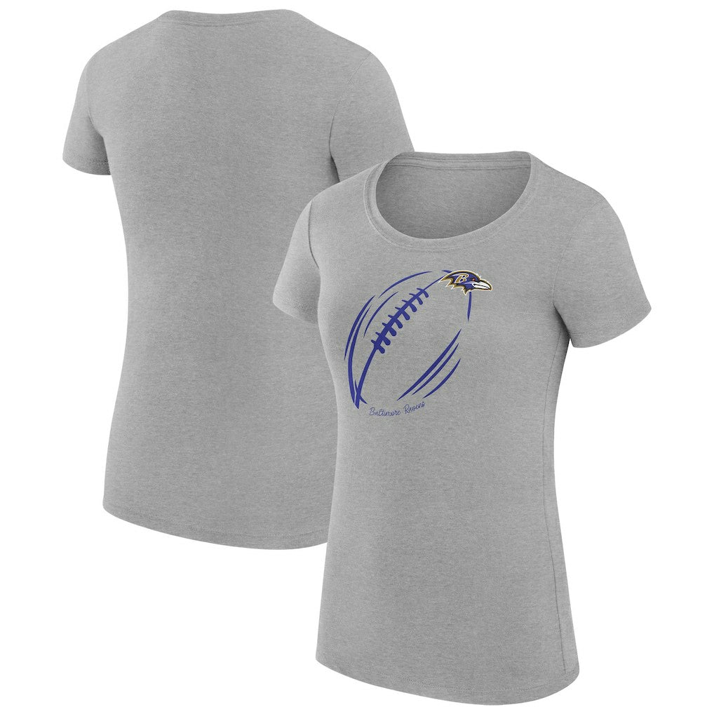 Baltimore Ravens  G-III 4Her by Carl Banks Women's Super-Slim Fit Lightweight Subtle Football T-Shirt
