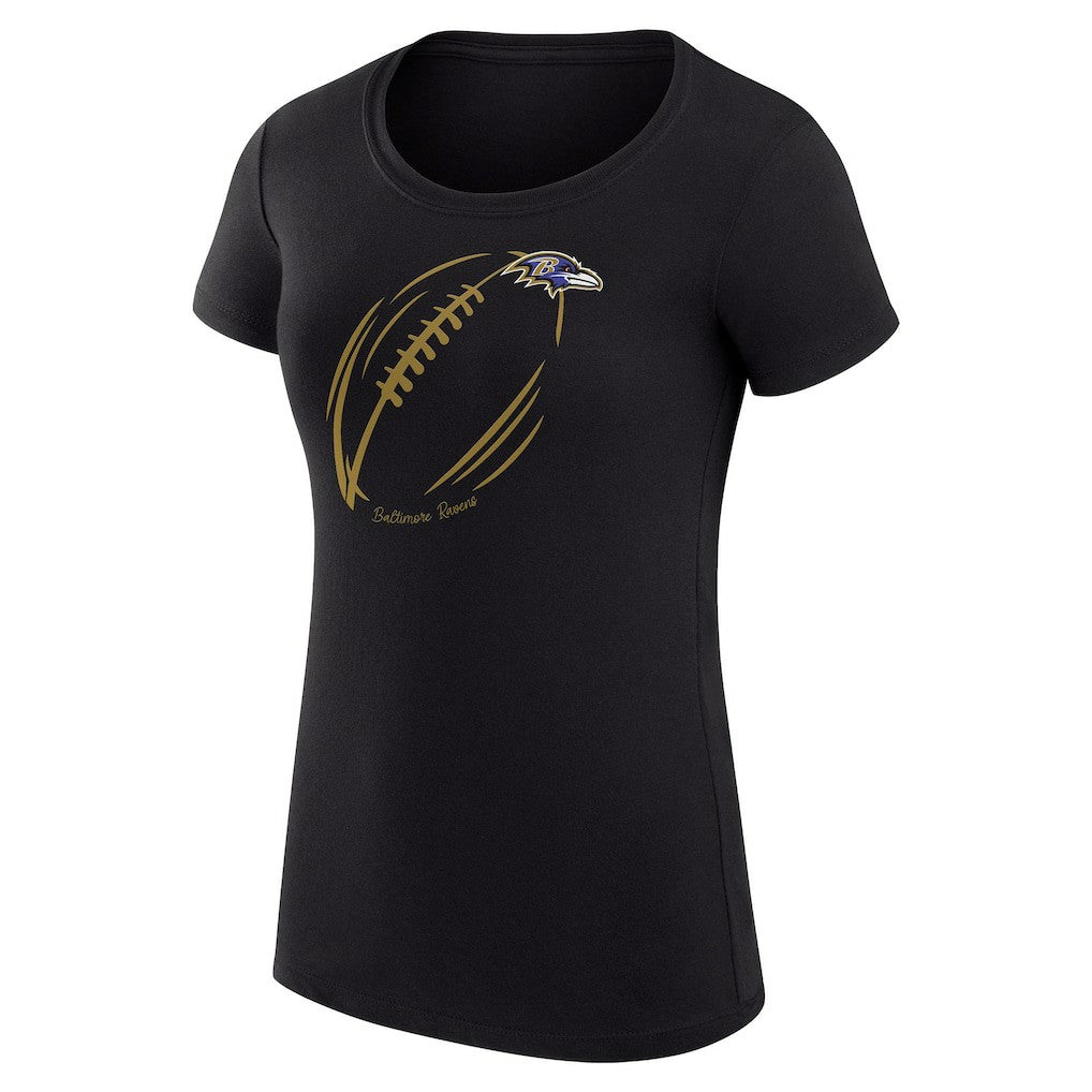 Baltimore Ravens  G-III 4Her by Carl Banks Women's Super-Slim Fit Lightweight Subtle Football T-Shirt