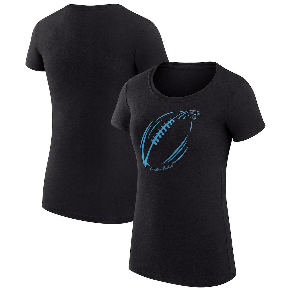 Carolina Panthers  G-III 4Her by Carl Banks Women's Super-Slim Fit Lightweight Subtle Football T-Shirt