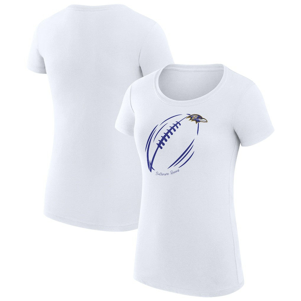 Baltimore Ravens  G-III 4Her by Carl Banks Women's Super-Slim Fit Lightweight Subtle Football T-Shirt