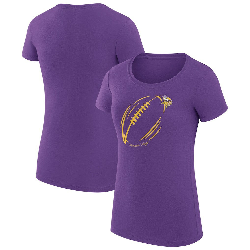 Minnesota Vikings  G-III 4Her by Carl Banks Women's Super-Slim Fit Lightweight Subtle Football T-Shirt