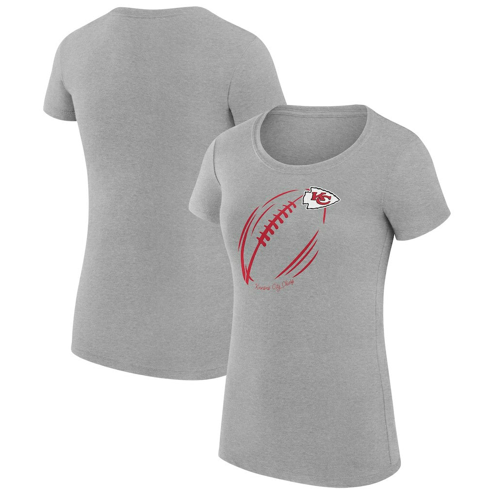 Kansas City Chiefs  G-III 4Her by Carl Banks Women's Super-Slim Fit Lightweight Subtle Football T-Shirt