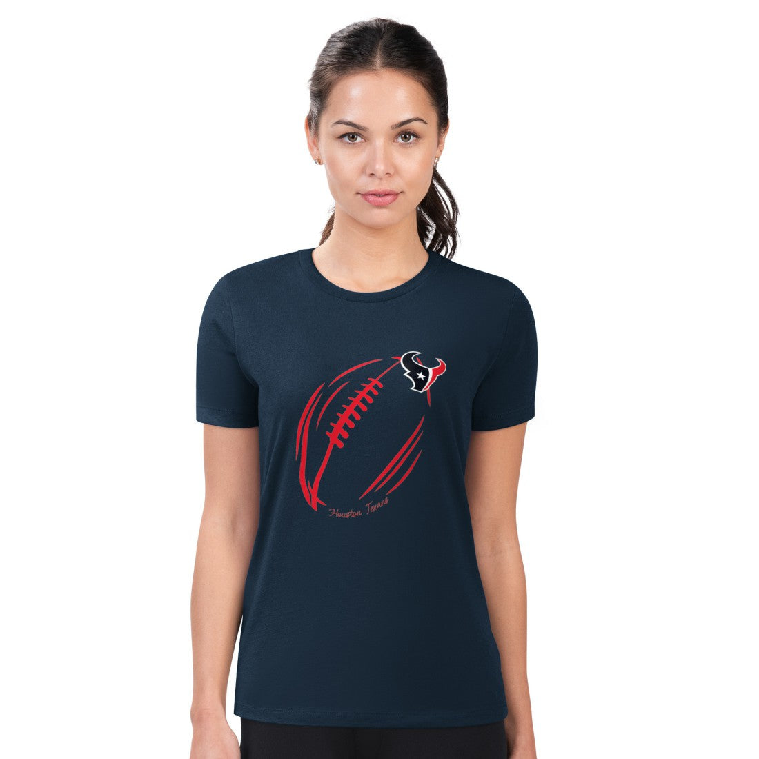 Houston Texans  G-III 4Her by Carl Banks Women's Super-Slim Fit Lightweight Subtle Football T-Shirt