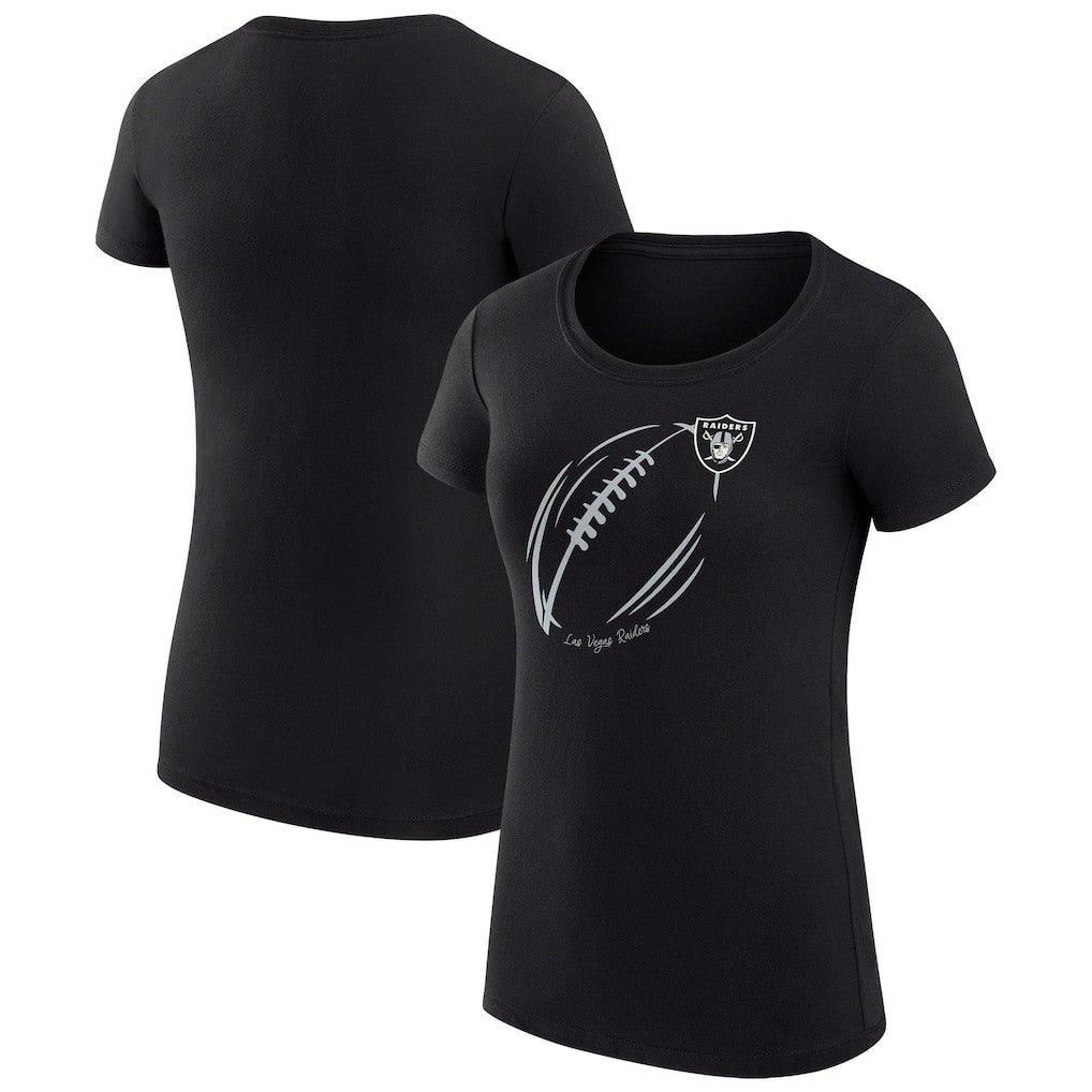 Las Vegas Raiders  G-III 4Her by Carl Banks Women's Super-Slim Fit Lightweight Subtle Football T-Shirt