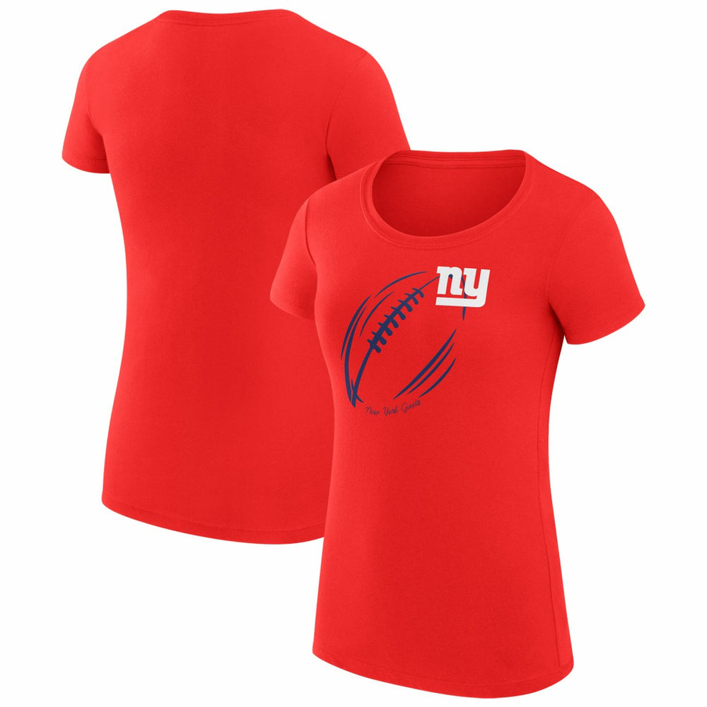 New York Giants  G-III 4Her by Carl Banks Women's Super-Slim Fit Lightweight Subtle Football T-Shirt