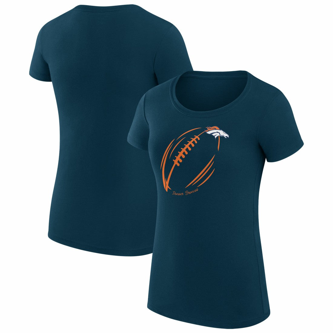 Denver Broncos  G-III 4Her by Carl Banks Women's Super-Slim Fit Lightweight Subtle Football T-Shirt