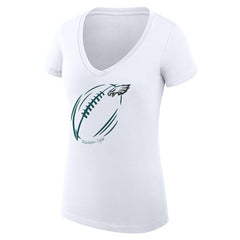 Philadelphia Eagles  G-III 4Her by Carl Banks Women's Super-Slim Fit Lightweight Subtle Football V-Neck T-Shirt
