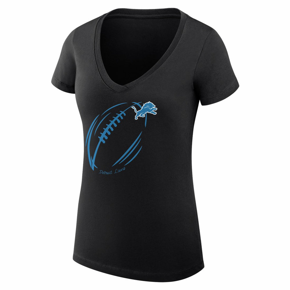 Detroit Lions  G-III 4Her by Carl Banks Women's Super-Slim Fit Lightweight Subtle Football V-Neck T-Shirt