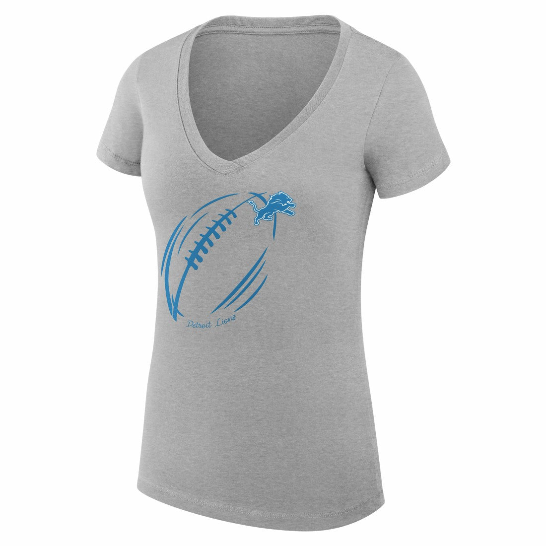 Detroit Lions  G-III 4Her by Carl Banks Women's Super-Slim Fit Lightweight Subtle Football V-Neck T-Shirt