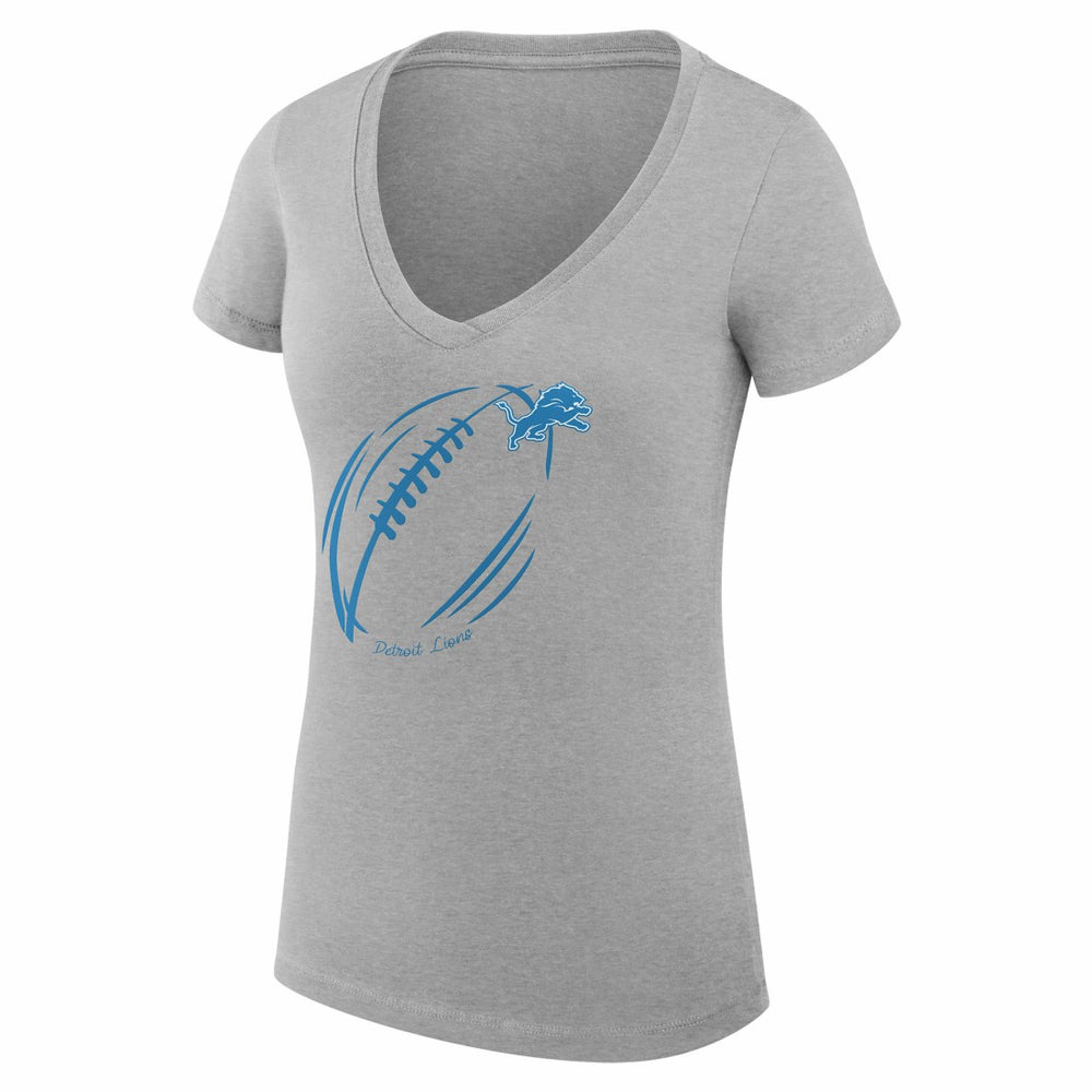 Detroit Lions  G-III 4Her by Carl Banks Women's Super-Slim Fit Lightweight Subtle Football V-Neck T-Shirt