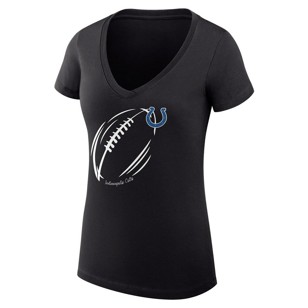 Indianapolis Colts  G-III 4Her by Carl Banks Women's Super-Slim Fit Lightweight Subtle Football V-Neck T-Shirt