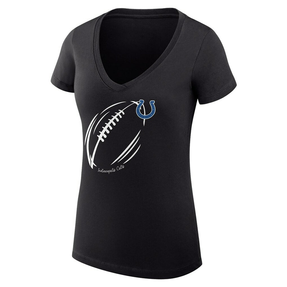 Indianapolis Colts  G-III 4Her by Carl Banks Women's Super-Slim Fit Lightweight Subtle Football V-Neck T-Shirt