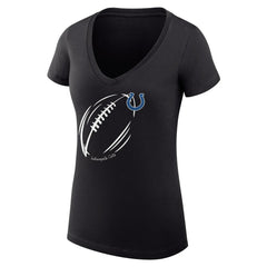 Indianapolis Colts  G-III 4Her by Carl Banks Women's Super-Slim Fit Lightweight Subtle Football V-Neck T-Shirt