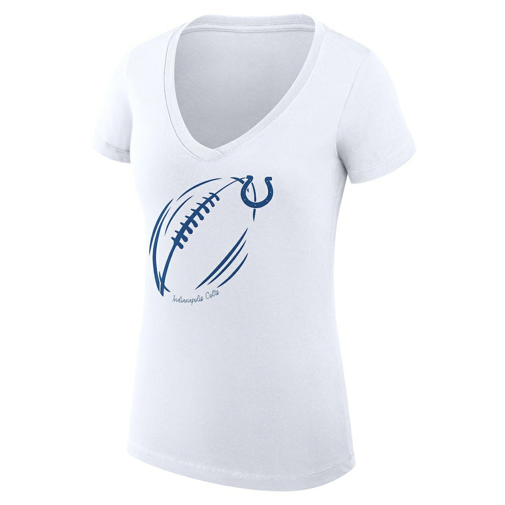 Indianapolis Colts  G-III 4Her by Carl Banks Women's Super-Slim Fit Lightweight Subtle Football V-Neck T-Shirt