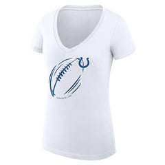 Indianapolis Colts  G-III 4Her by Carl Banks Women's Super-Slim Fit Lightweight Subtle Football V-Neck T-Shirt