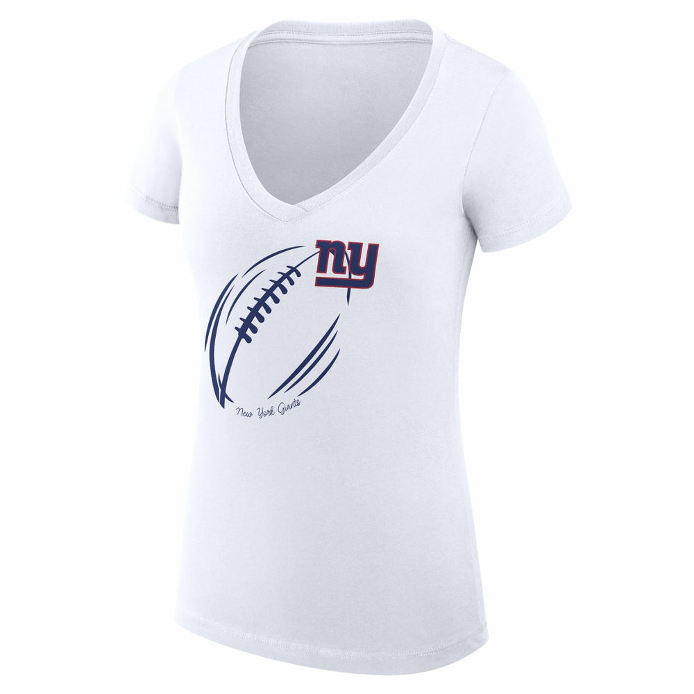 New York Giants  G-III 4Her by Carl Banks Women's Super-Slim Fit Lightweight Subtle Football V-Neck T-Shirt