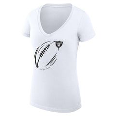 Las Vegas Raiders  G-III 4Her by Carl Banks Women's Super-Slim Fit Lightweight Subtle Football V-Neck T-Shirt